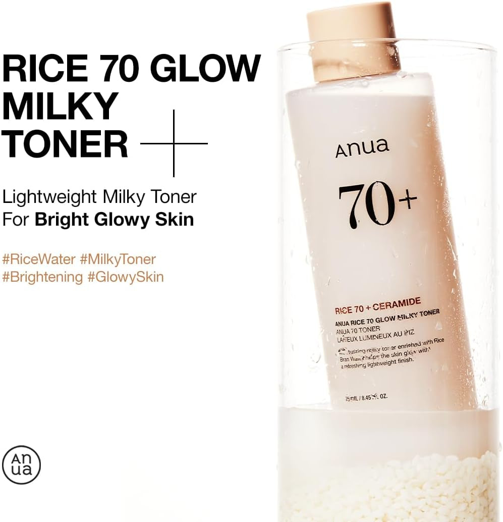Get Your Glow On! ✨ Discover the Magic of Rice 70 Glow Milky Toner for Glass Skin! 🍚💧 Fragrance-Free & Fungal Acne Safe! #KBeauty #SkincareGoals
