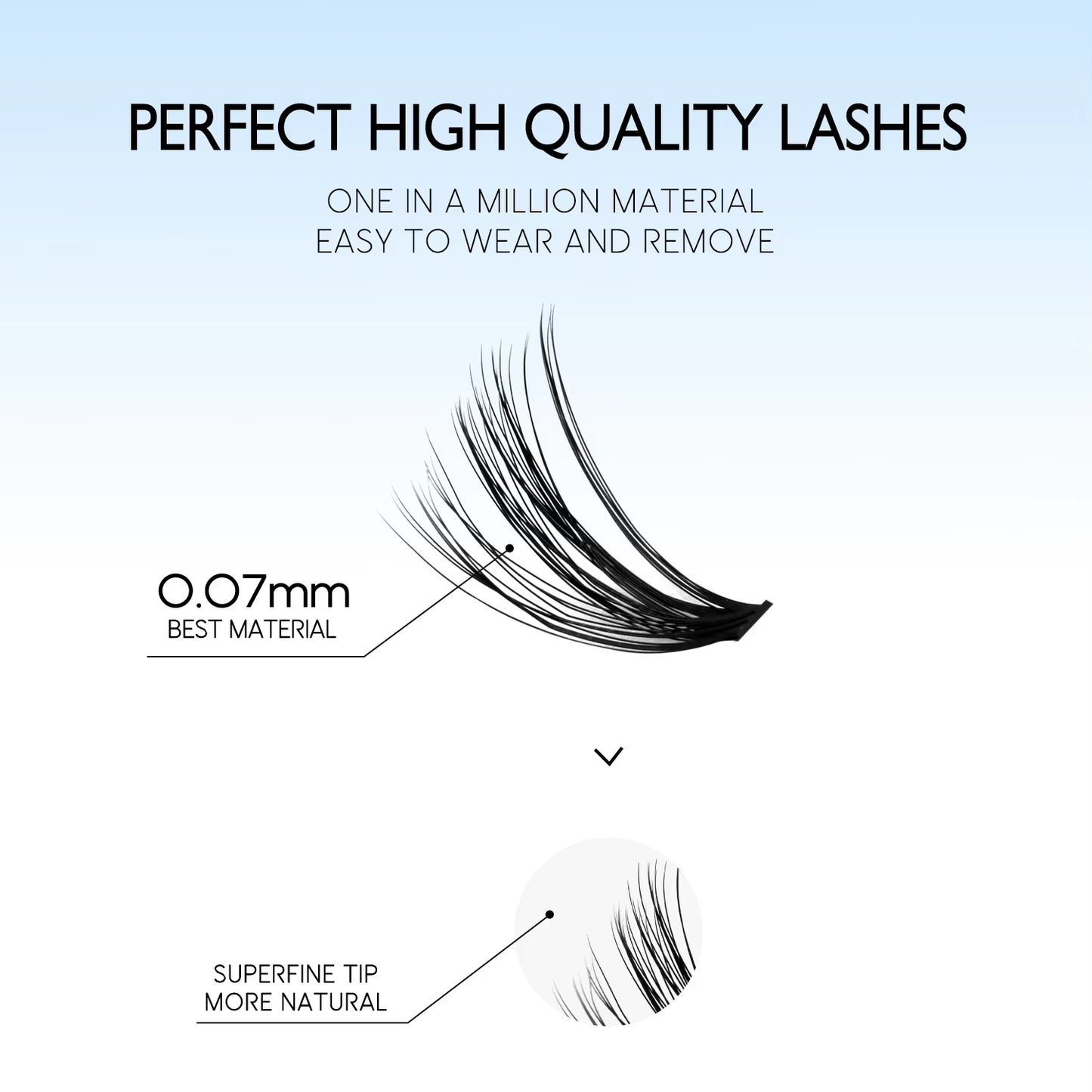 DIY Individual Lash Extension Kit - Complete Set with Cluster Mix Eyelashes, Lash Bond, and Seal for At-Home Application