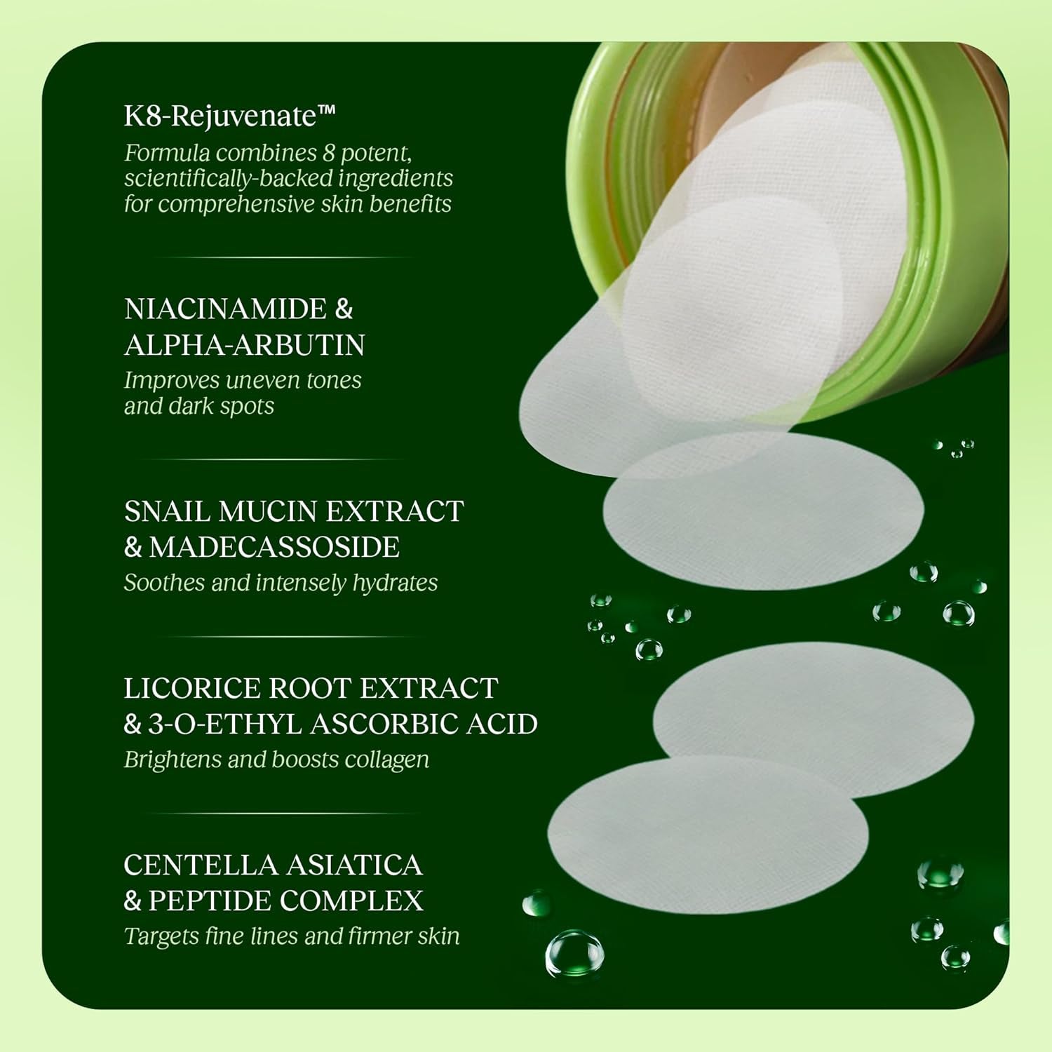 Say goodbye to dark spots and dull skin! 🌟 Try our Toning Polish Pads for a radiant glow, packed with snail mucin, niacinamide, and peptides. 100 count of hydration magic! 🐌✨ #SkincareGoals #GlowUp
