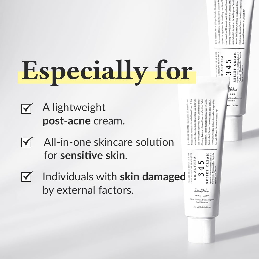 Say goodbye to blemishes with Dr. Althea 345 Relief Cream! 🌿✨ This daily moisturizer soothes and hydrates all skin types with the power of Niacinamide and Panthenol. Vegan, effective, and perfect for your skincare routine! #KoreanSkincare #BlemishCare #VeganBeauty