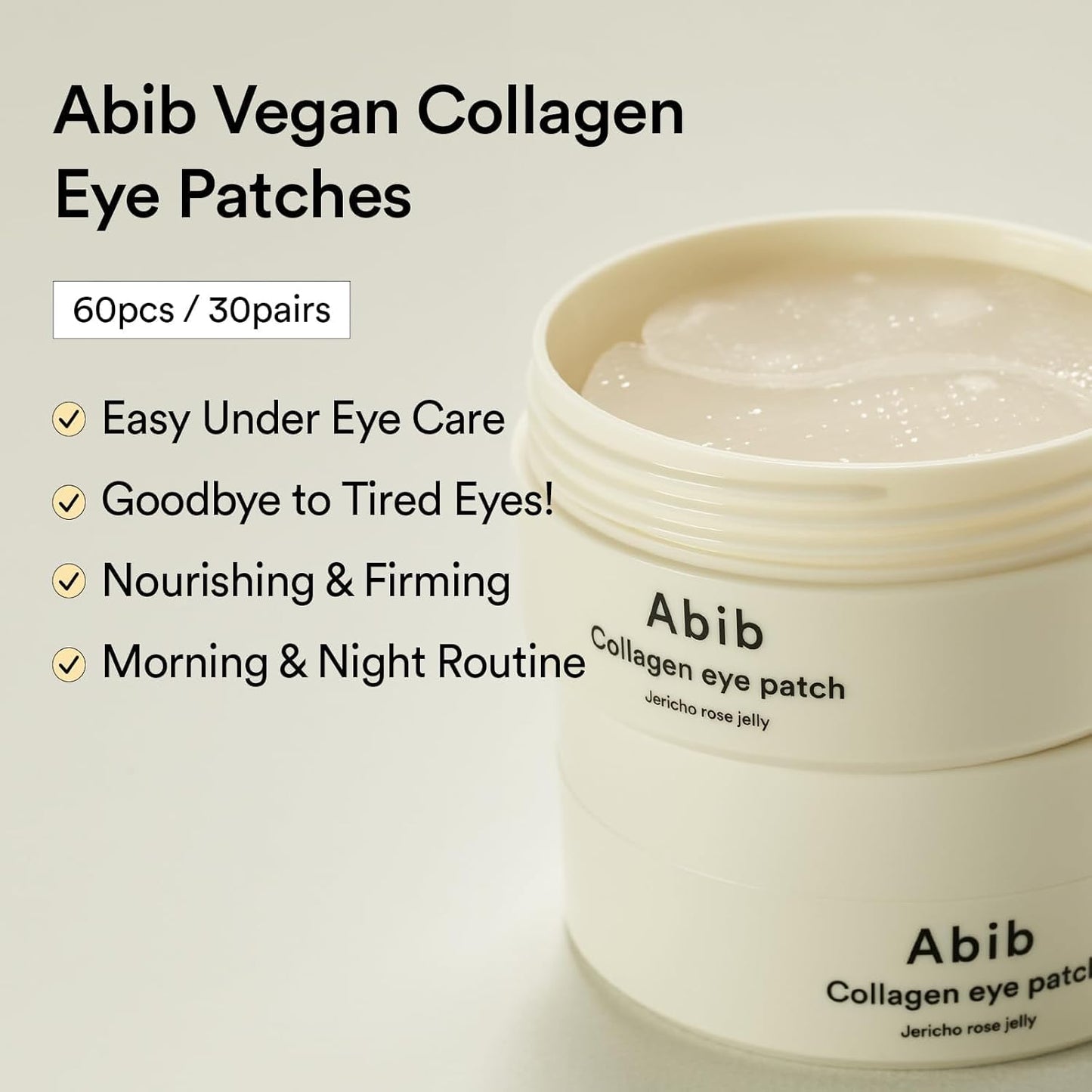 Say goodbye to tired eyes! 🌟 Try our Jericho Rose Collagen Eye Patches - 60 patches packed with caffeine, niacinamide, and antioxidants to reduce puffiness and dark circles! 💖✨ #Skincare #EyePatches