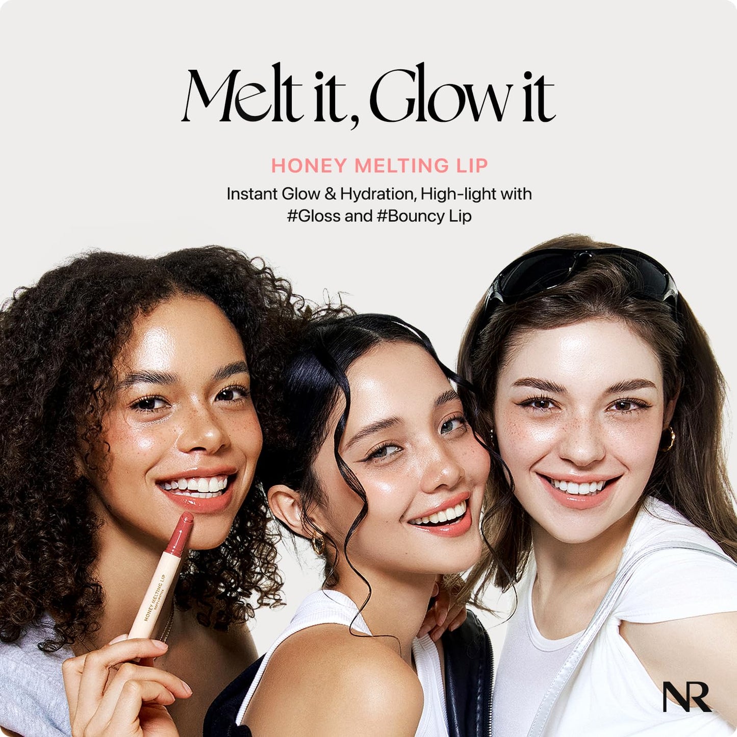 Honey Melting Lip Stick (02 Fig) - Hydrating Gloss and Moisturizing Balm with Sheer Tint and Nude Shine Finish, Korean Makeup