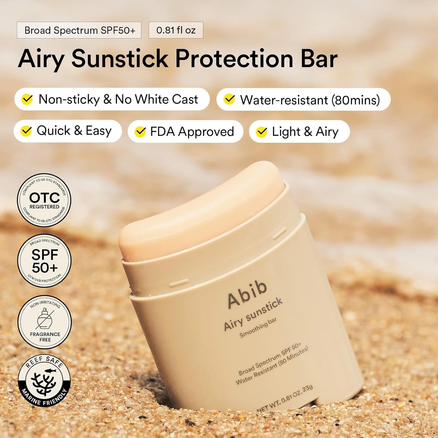 Get Your Glow On with Airy Sunstick SPF 50+! ☀️✨ No White Cast, Water-Resistant, and Perfect for On-the-Go Protection! #KoreanSunscreen #SunCare
