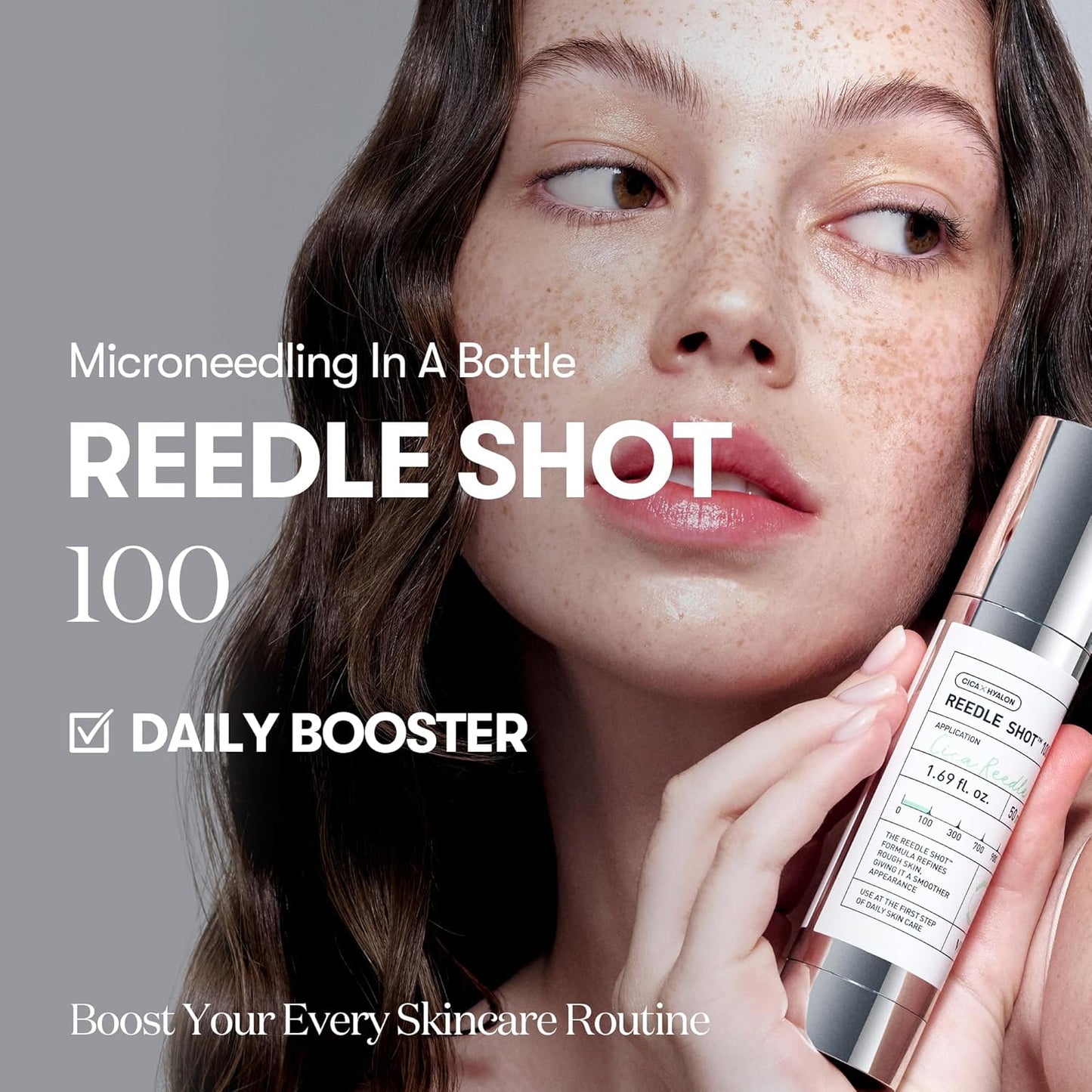 CICA Reedle Shot 100 Microneedling Serum for Pore Care and Exfoliation with Exosome and Centella Asiatica for Enhanced Skin Texture, Korean Liquid Skin Booster (1.69 Fl Oz / 50 mL)
