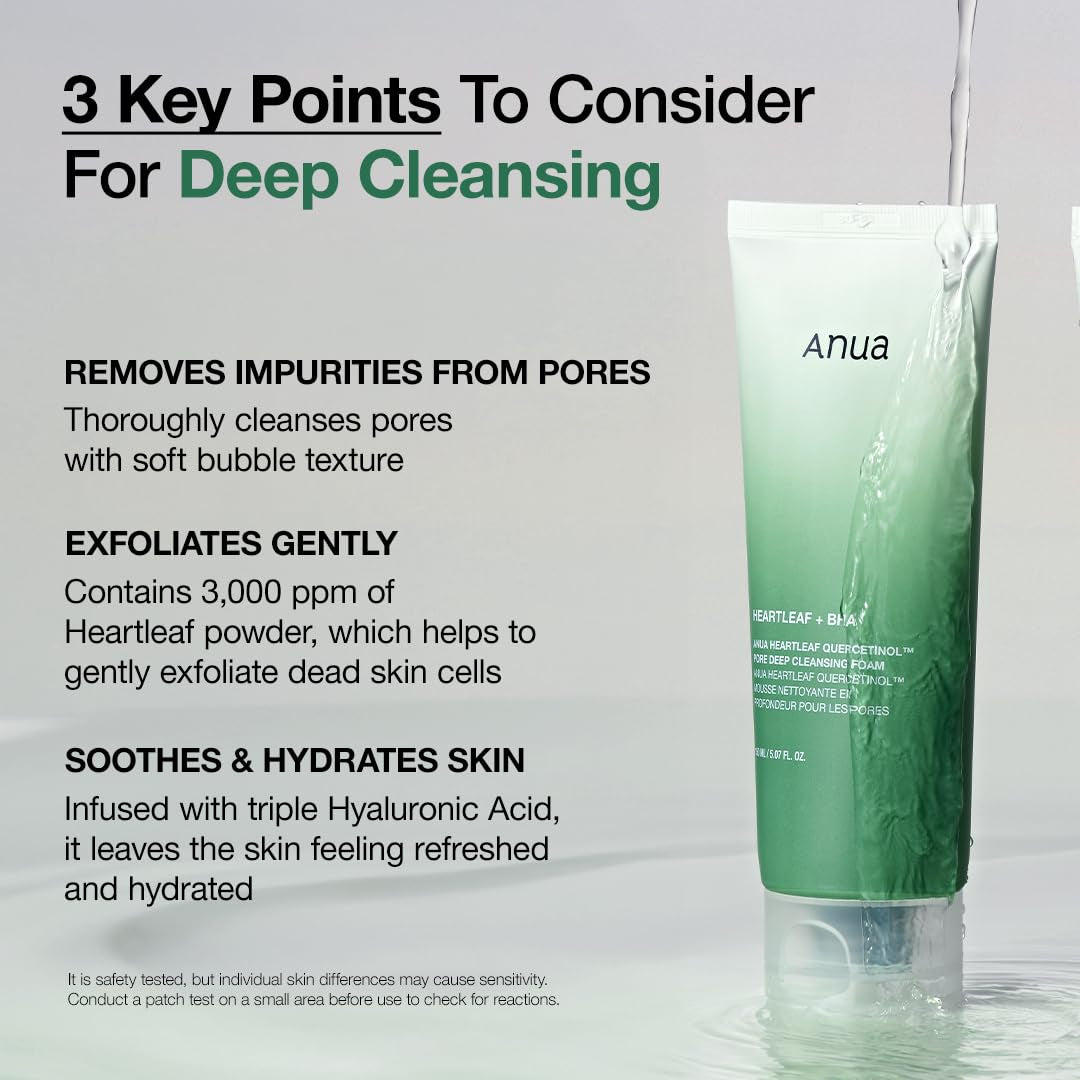 Heartleaf Quercetinol Pore Deep Cleansing Foam, Facial Cleanser, for Double Cleansing, BHA, Hyaluronic Acid, Glycerin, Face Wash, Blackhead Remover, Korean Skincare (150Ml/5.07 Fl.Oz.) blackrose picks blackrose picks