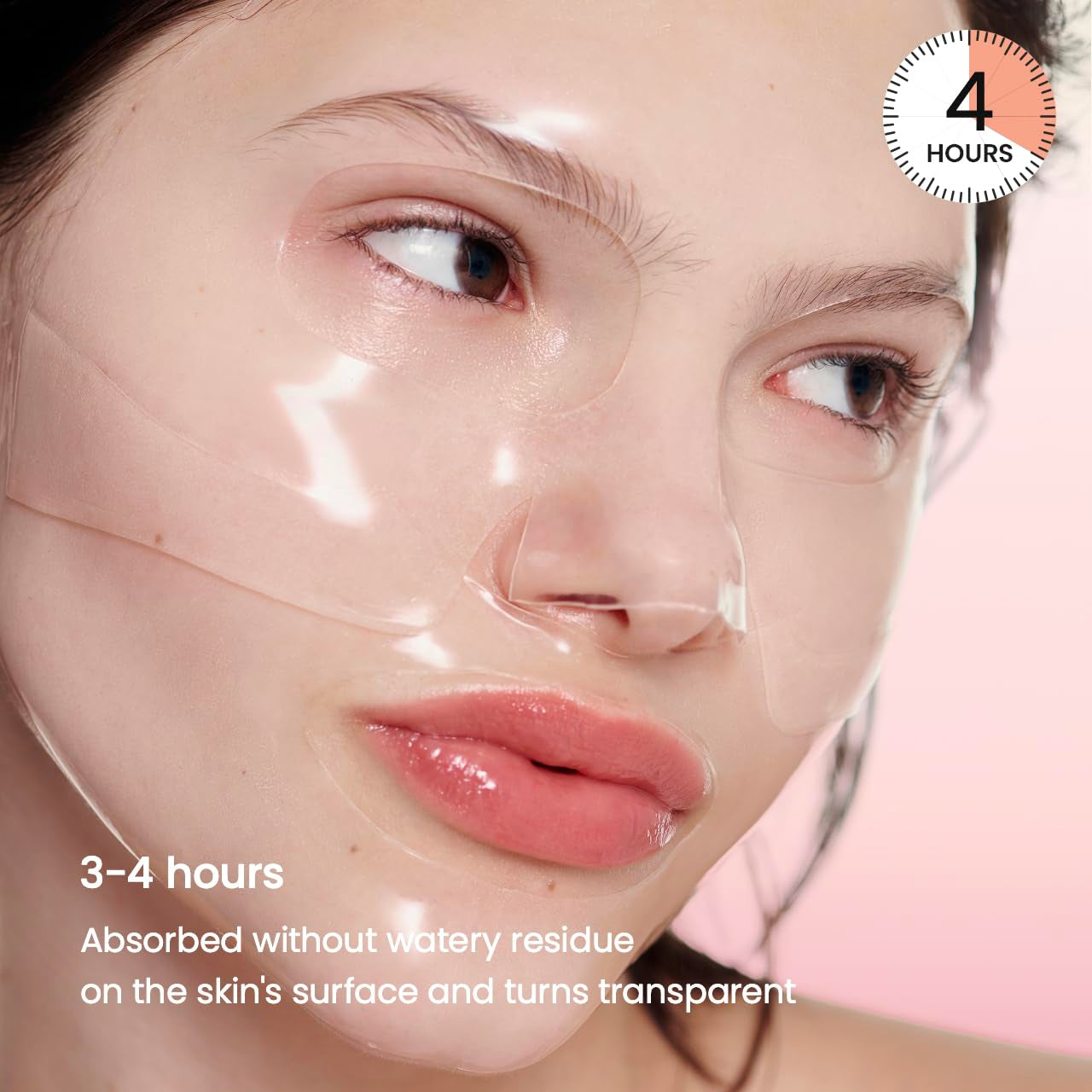 Bio-Collagen Deep Hydrating Overnight Hydrogel Mask - Pore Minimizing and Elasticity Enhancing, 34g x 4 Packs