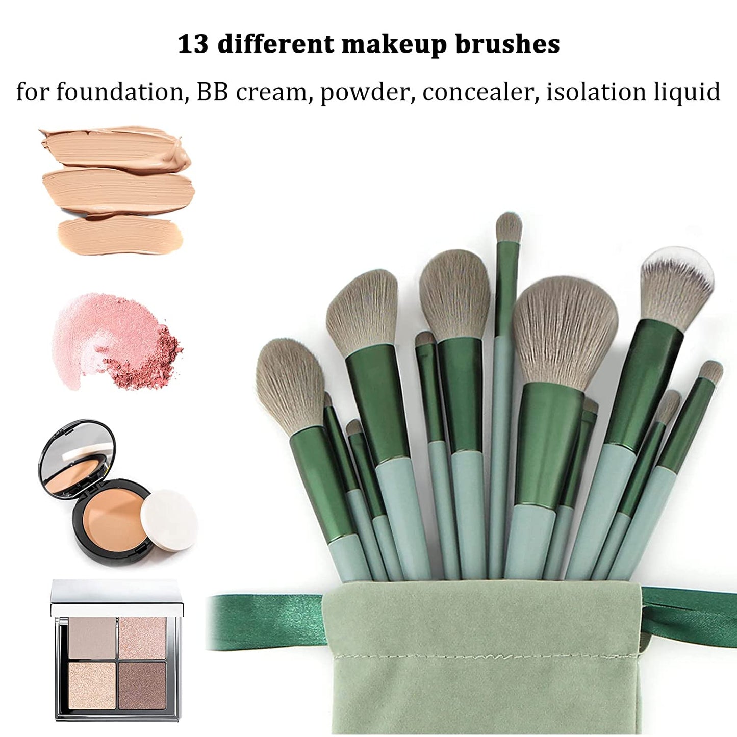 Get Glam with Our 22-Piece Green Makeup Brush Set! Perfect for Flawless Foundation & Stunning Eyeshadow Looks! ππβ¨