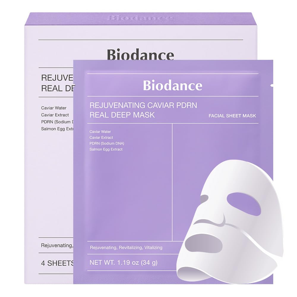 Bio-Collagen Deep Hydrating Overnight Hydrogel Mask - Pore Minimizing and Elasticity Enhancing, 34g x 4 Packs
