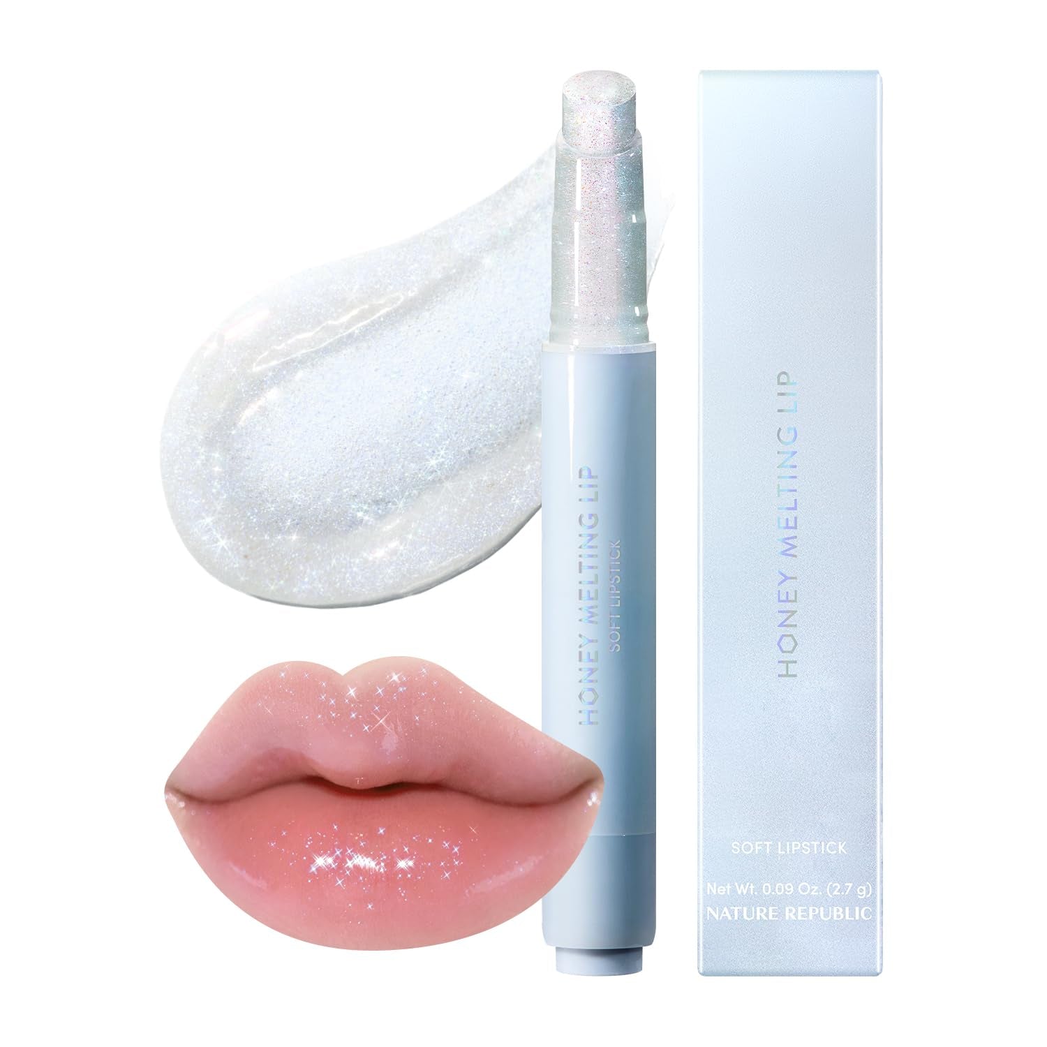 Honey Melting Lip Stick (02 Fig) - Hydrating Gloss and Moisturizing Balm with Sheer Tint and Nude Shine Finish, Korean Makeup