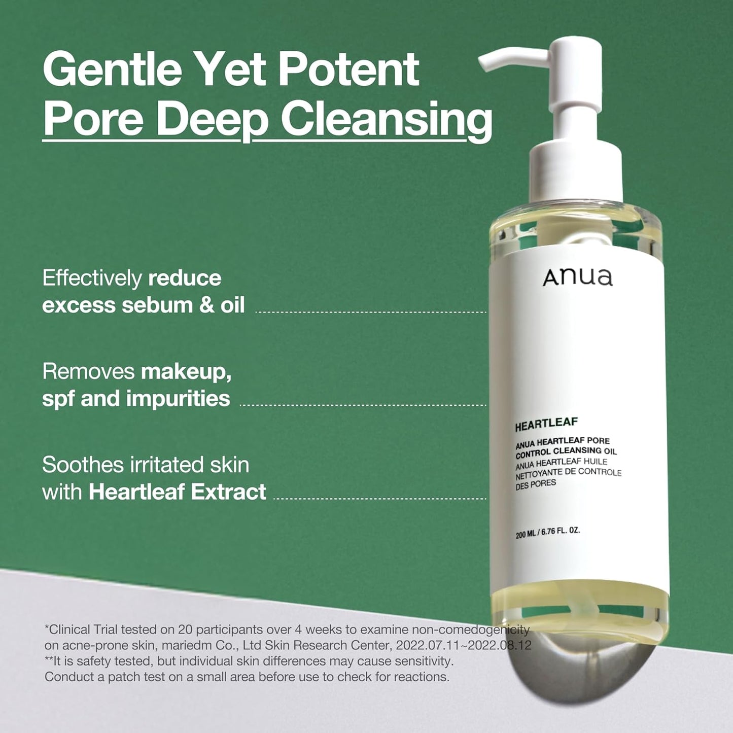 Heartleaf Pore Control Cleansing Oil - Facial Cleanser for Makeup and Blackhead Removal, Korean Skincare, 6.76 Fl Oz (200 mL)