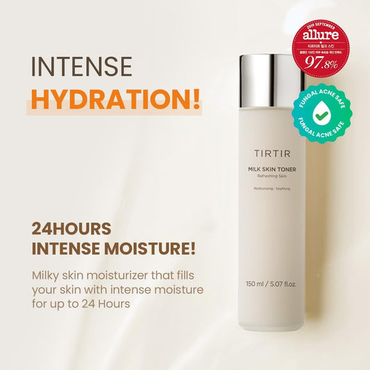 Milk Skin Rice Toner - Intensive Hydrating Facial Toner with Niacinamide, Ceramide, and Rice Bran Extract, Vegan Korean Skincare, 150ml / 5.07 fl. oz.