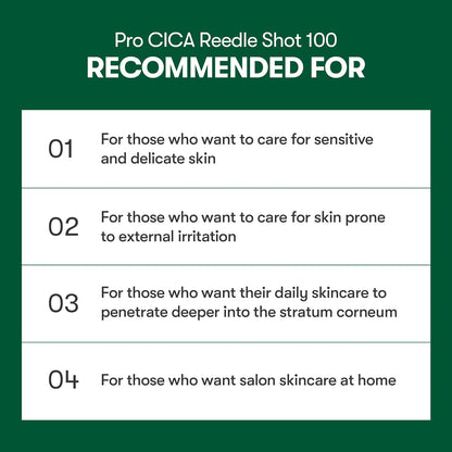 Pro Cica Reedle Shot 100 - Centella Asiatica Microneedling Serum with Cica Exosome and Hyaluronic Acid for Enhanced Skin Soothing and Radiance, 1.69 Fl Oz (50ml)