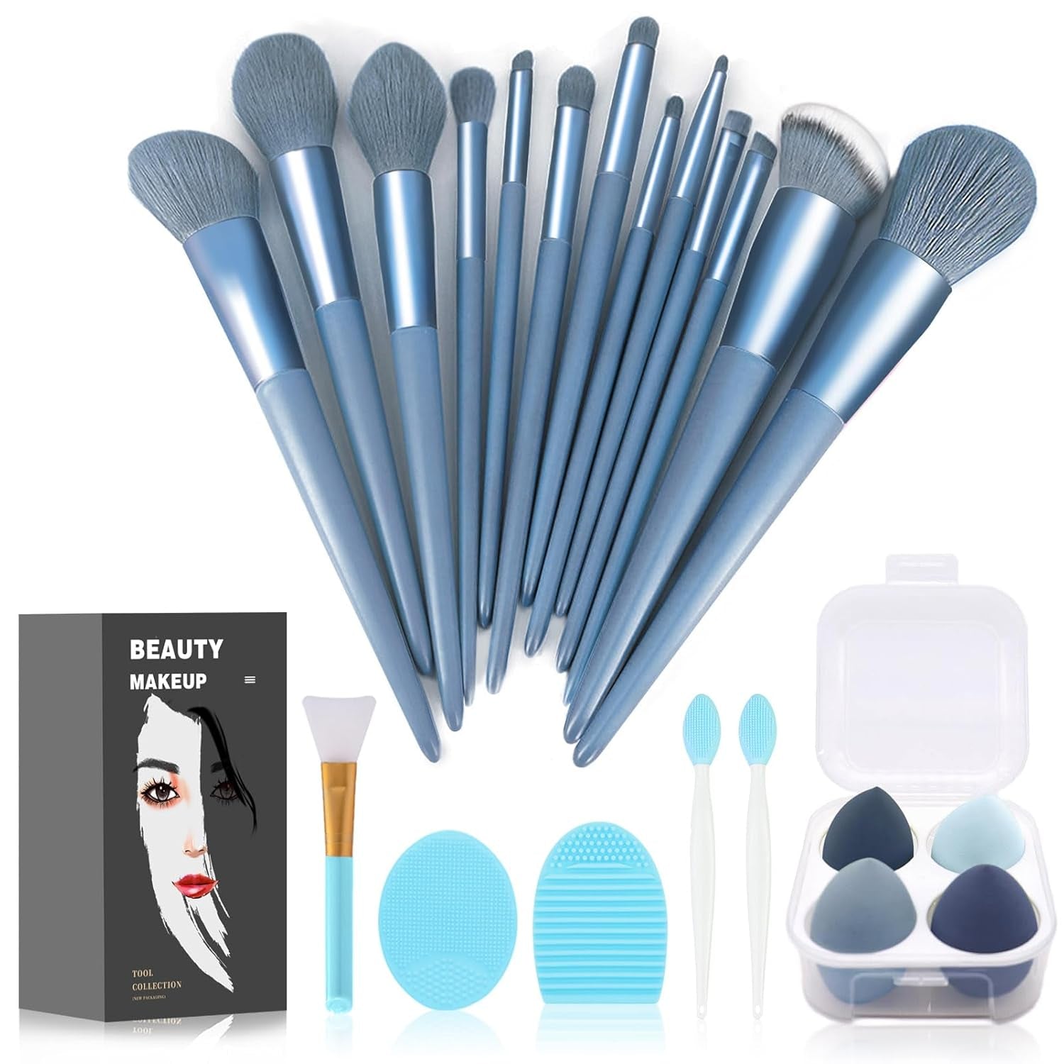 Get Glam with Our 22-Piece Green Makeup Brush Set! Perfect for Flawless Foundation & Stunning Eyeshadow Looks! 🌟💄✨