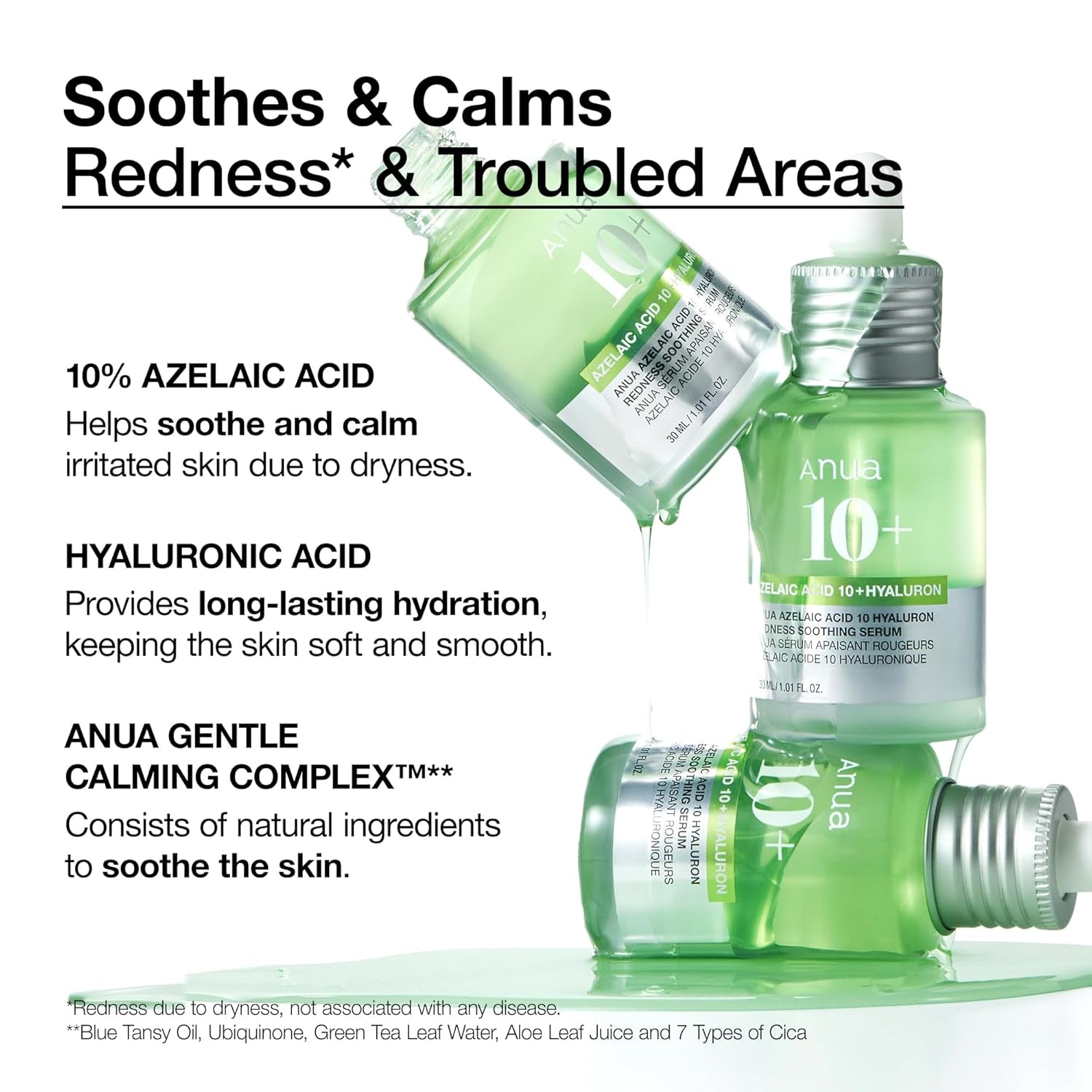 Soothing Serum for Sensitive Skin: Azelaic Acid 10% & Hyaluronic Acid with Niacinamide - Vegan Korean Skincare! 🌿💧 #SkincareGoals #SensitiveSkin