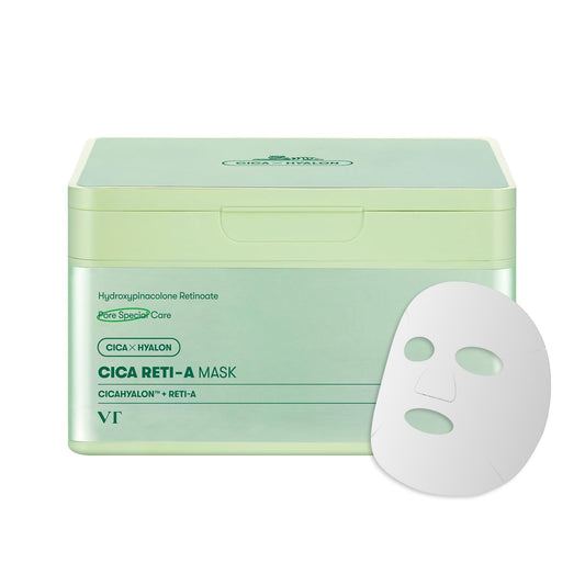 CICA Reti-A Daily Facial Mask - 30 Sheets, Retinol Complex for Pore Minimization, Skin Softening, and Hydration, Ideal for Retinol Beginners, Premium Korean Skincare Solution