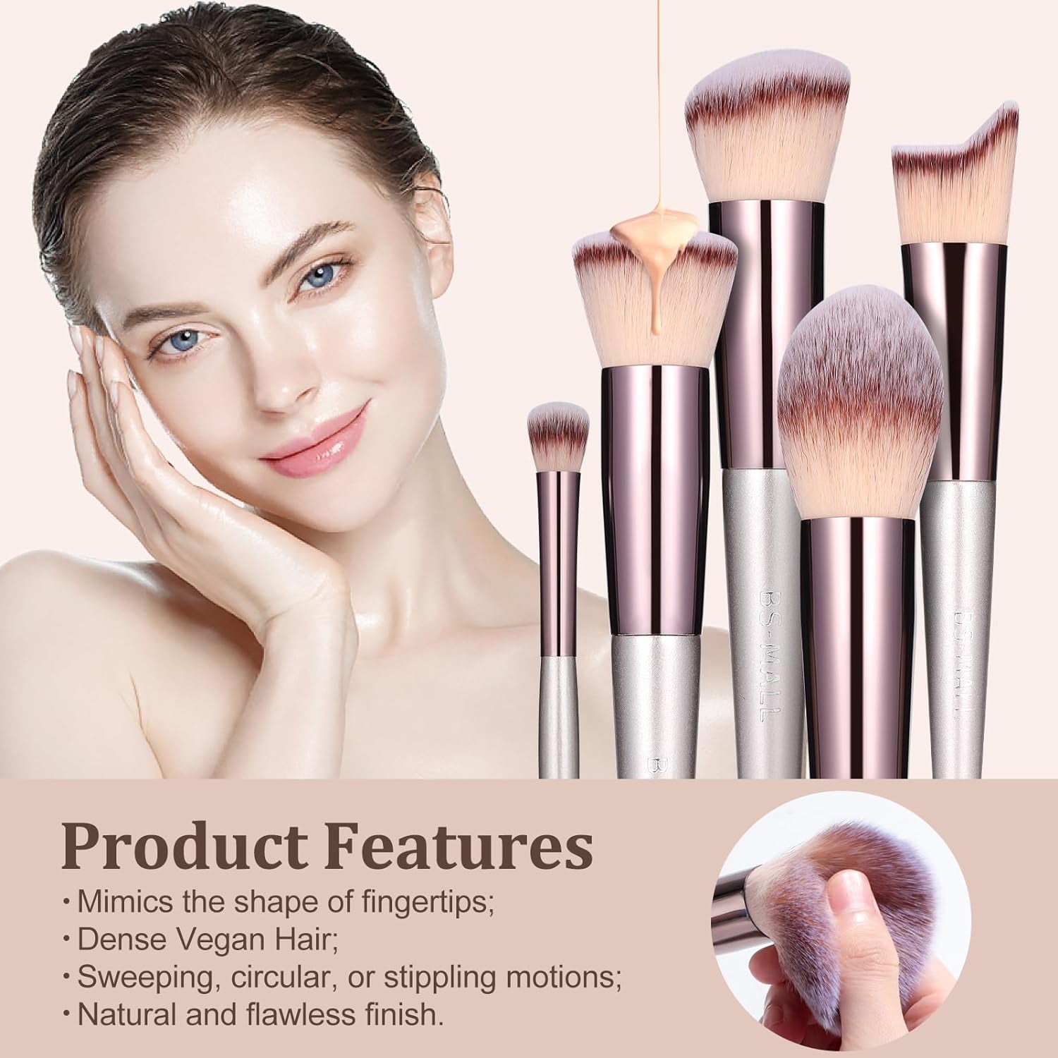 Premium 18-Piece Synthetic Makeup Brush Set with Black Case for Foundation, Powder, Concealers, Eye Shadows, and Blush