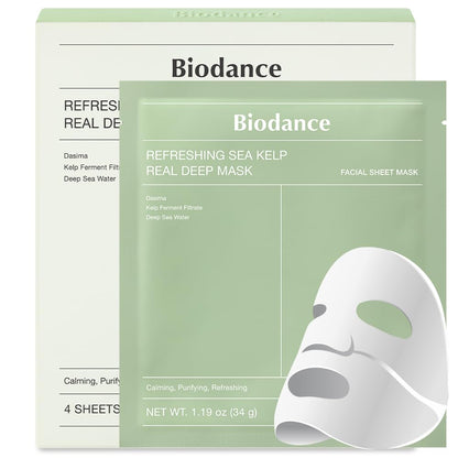 Bio-Collagen Deep Hydrating Overnight Hydrogel Mask - Pore Minimizing and Elasticity Enhancing, 34g x 4 Packs