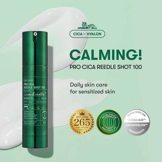 Pro Cica Reedle Shot 100 - Centella Asiatica Microneedling Serum with Cica Exosome and Hyaluronic Acid for Enhanced Skin Soothing and Radiance, 1.69 Fl Oz (50ml)