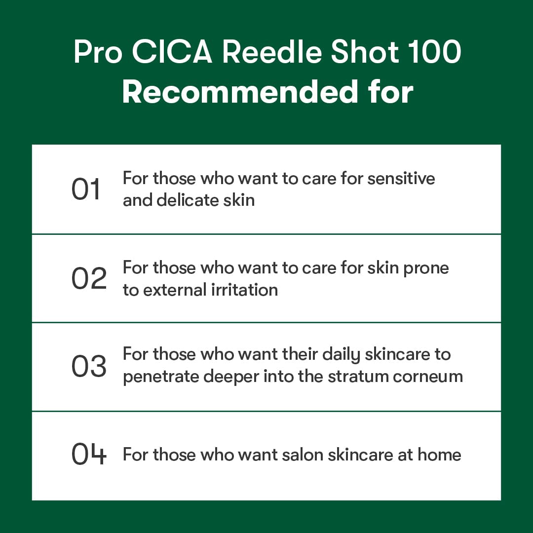 Pro Cica Reedle Shot 100 - Centella Asiatica Microneedling Serum with Cica Exosome and Hyaluronic Acid for Enhanced Skin Soothing and Radiance, 1.69 Fl Oz (50ml)