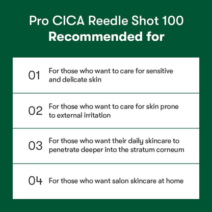 Pro Cica Reedle Shot 100 - Centella Asiatica Microneedling Serum with Cica Exosome and Hyaluronic Acid for Enhanced Skin Soothing and Radiance, 1.69 Fl Oz (50ml)