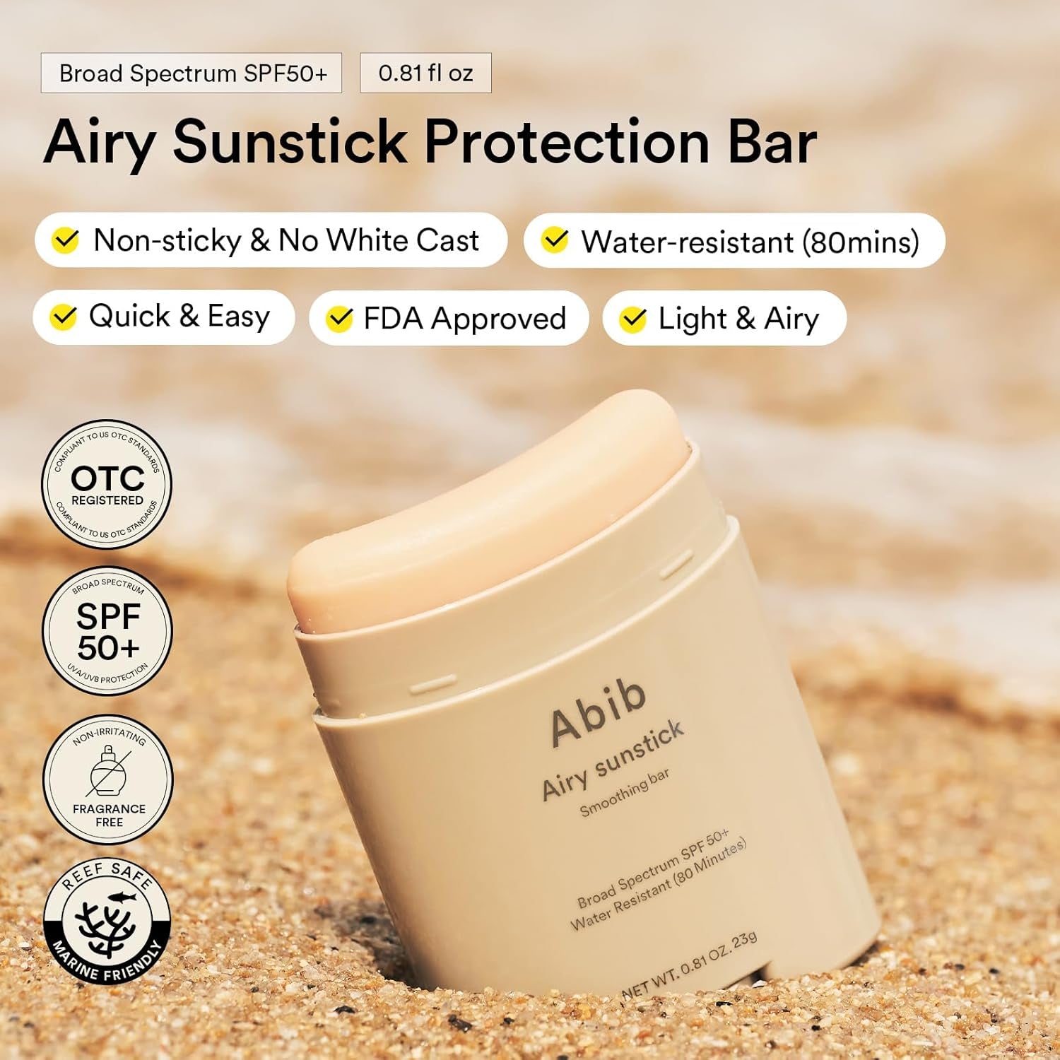 Get Your Glow On with Airy Sunstick SPF 50+! ☀️✨ No White Cast, Water-Resistant, and Perfect for On-the-Go Protection! #KoreanSunscreen #SunCare
