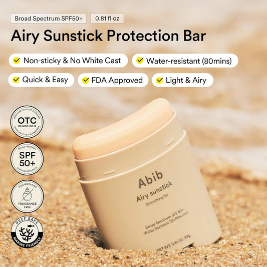 Get Your Glow On with Airy Sunstick SPF 50+! ☀️✨ No White Cast, Water-Resistant, and Perfect for On-the-Go Protection! #KoreanSunscreen #SunCare