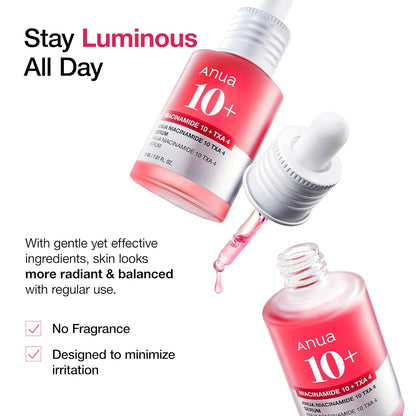 Niacinamide 10% and Tranexamic Acid 4% Serum with Hyaluronic Acid and Vitamin B12 for Enhanced Radiance, 30ml