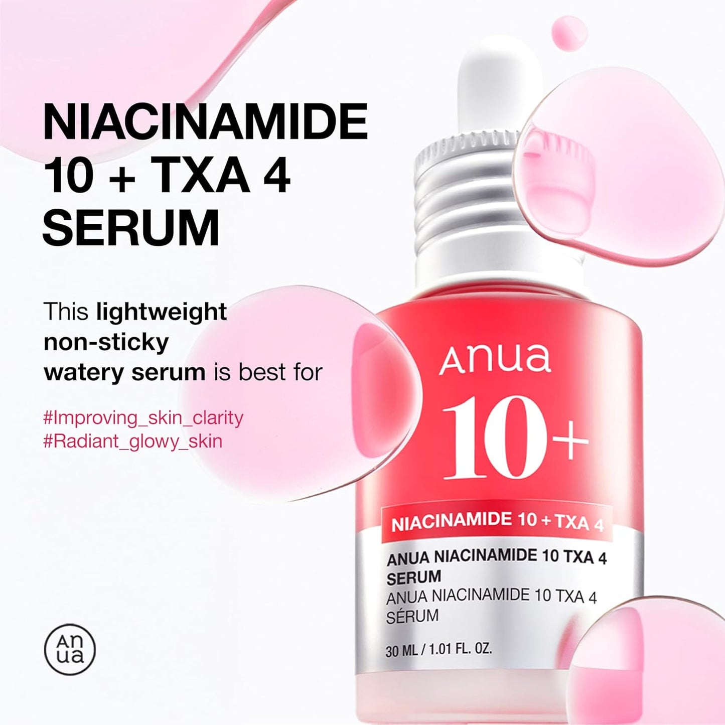 Niacinamide 10% and Tranexamic Acid 4% Serum with Hyaluronic Acid and Vitamin B12 for Enhanced Radiance, 30ml