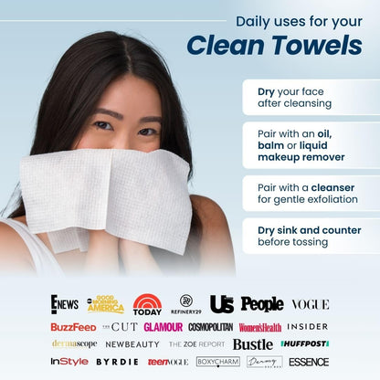 Say goodbye to stubborn makeup with our XL Biobased Face Towels! 🌿✨ Approved by the Eczema Association, these ultra-soft disposable wipes come in a 50 count pack. Perfect for sensitive skin! 💖 #MakeupRemover #EcoFriendly #SkincareEssentials