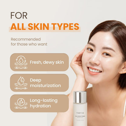 Milk Skin Rice Toner - Intensive Hydrating Facial Toner with Niacinamide, Ceramide, and Rice Bran Extract, Vegan Korean Skincare, 150ml / 5.07 fl. oz.