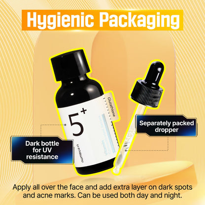 Say goodbye to dark spots! 🌟 Discover our No.5 Concentrated Serum packed with Tranexamic Acid, Niacinamide, Glutathione, and Vitamin C—perfect for sensitive skin! ✨ 1.01 Fl. Oz. of radiance awaits!