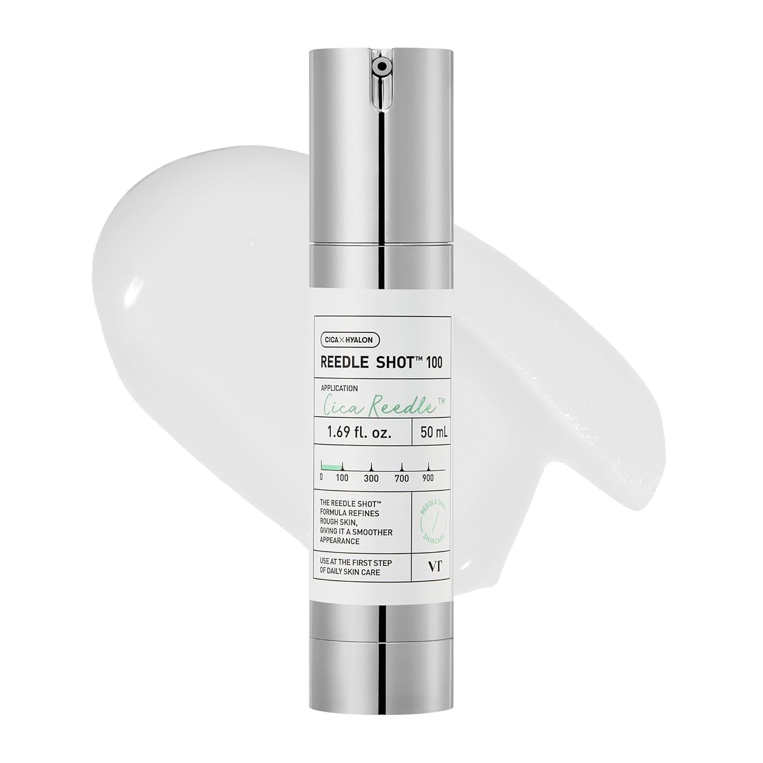 CICA Reedle Shot 100 Microneedling Serum for Pore Care and Exfoliation with Exosome and Centella Asiatica for Enhanced Skin Texture, Korean Liquid Skin Booster (1.69 Fl Oz / 50 mL)
