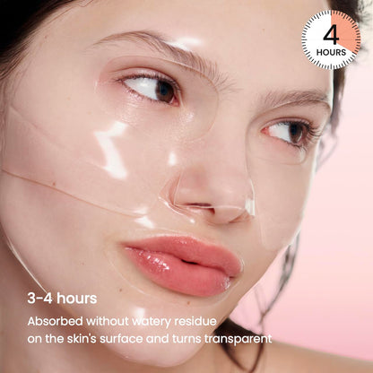 Bio-Collagen Deep Hydrating Overnight Hydrogel Mask - Pore Minimizing and Elasticity Enhancing, 34g x 4 Packs