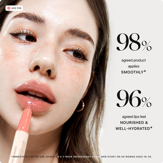 Honey Melting Lip Stick (02 Fig) - Hydrating Gloss and Moisturizing Balm with Sheer Tint and Nude Shine Finish, Korean Makeup