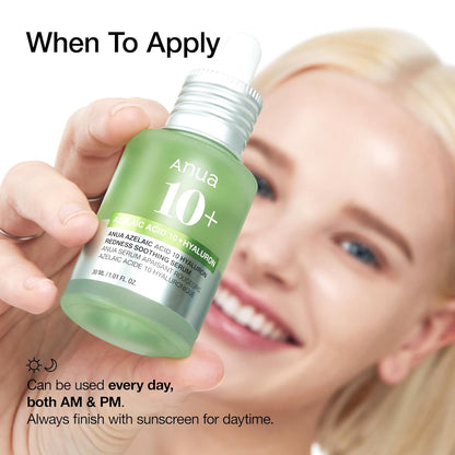 Soothing Serum for Sensitive Skin: Azelaic Acid 10% & Hyaluronic Acid with Niacinamide - Vegan Korean Skincare! 🌿💧 #SkincareGoals #SensitiveSkin
