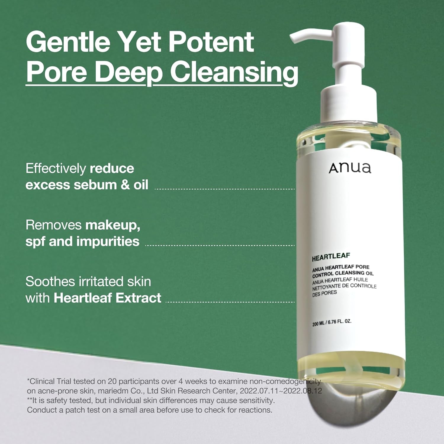 Heartleaf Pore Control Cleansing Oil - Facial Cleanser for Makeup and Blackhead Removal, Korean Skincare, 6.76 Fl Oz (200 mL)